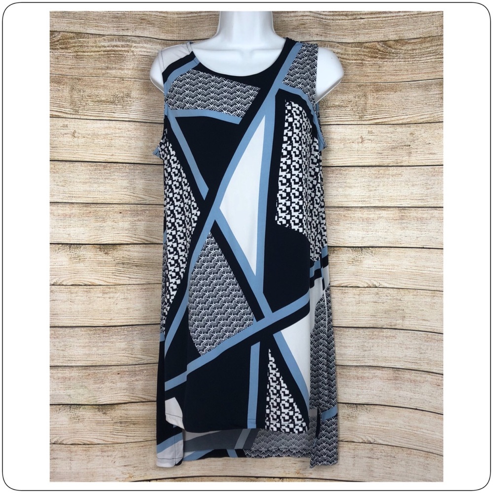 Alfani High Low Shift Dress Size M Geometric Print